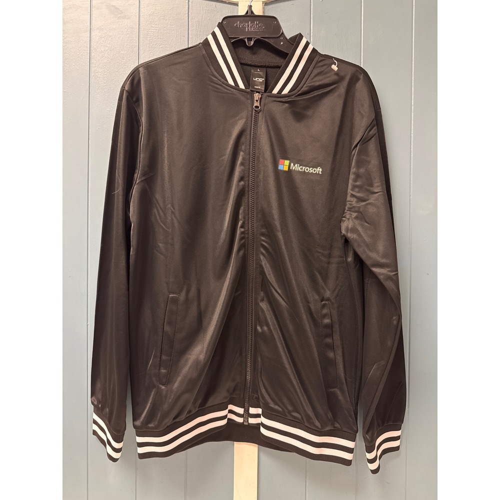 Microsoft UNO Apparel Bomber Jacket Black White Stripe APAC Better‎ Together